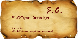 Pláger Orsolya névjegykártya